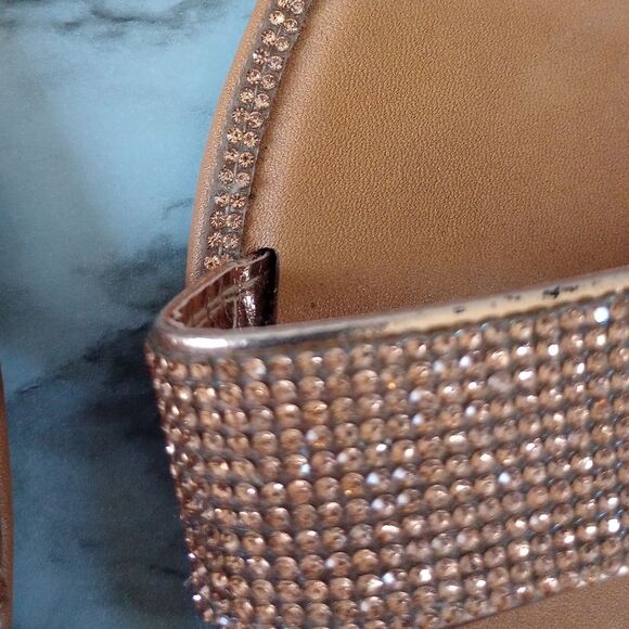 Top Moda Flat Two Strap Rhinestone Sandals Size 7.5 - Picture 3 of 8